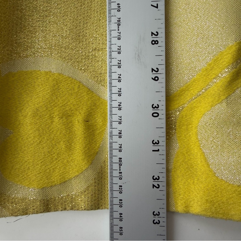 Marc by Marc Jacobs Embellished Bow Midi Dress 6 Yellow Floral Jacquard A-Line - Picture 11 of 13